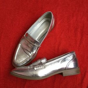Metallic Silver Loafers by Sugar